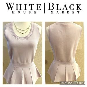 WHBM Orchid Blush Peplum Sleeveless Sweater. NWT.